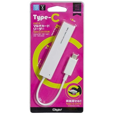 ナカバヤシ　マルチカードリーダー Type-C対応 Digio2 ホワイト (USB3.0/2.0) CRWC5M65W