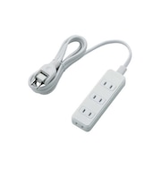 エレコム　ほこり防止シャッタータップ 4個口 2m TTST0222420WH
