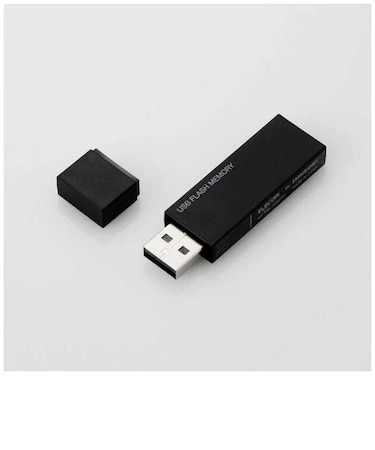 エレコム　USBメモリー 16GB USB2.0 キャップ式 (ブラック) MFMSU2B16GBK