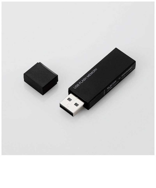 エレコム　USBメモリー 16GB USB2.0 キャップ式 (ブラック) MFMSU2B16GBK