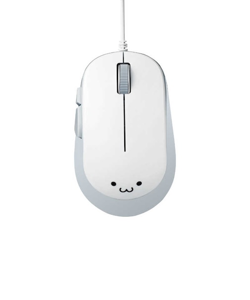 エレコム　マウス Mサイズ [BlueLED /有線 /5ボタン /USB] ホワイト MY9UBXWH