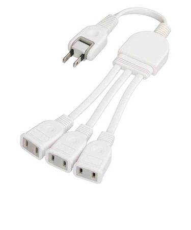 ヤザワ　ACアダプター用3分配延長コード ホワイト Y02V3002WH [0.2m /3個口 /スイッチ無] Y02V3002WH