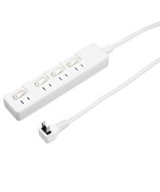 ヤザワ 節電タップ ホワイト 1.0m 4個口 スイッチ付き(個別) H8S441WH