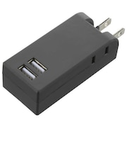 ORIGINALBASIC　USB付き電源タップ ［直挿し /2個口 /スイッチ無 /2ポート］ 黒 OBRT202AK