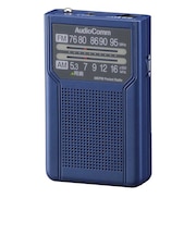 オーム電機　AM/FMポケットラジオ 電池長持ちタイプ AudioComm ブルー ［ワイドFM対応 /AM/FM］ RADP136NA
