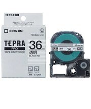 キングジム　透明ラベルテープ TEPRA(テプラ) PROシリーズ 透明 [黒文字 /36mm幅]  ST36K