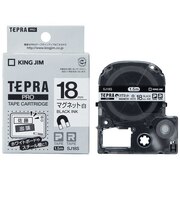 キングジム　マグネットテープ TEPRA(テプラ) PROシリーズ 白 [黒文字 /18mm幅]  SJ18S
