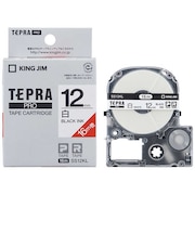 キングジム　白ラベルテープ TEPRA(テプラ) PROシリーズ 白 [黒文字 /12mm幅]  SS12KL