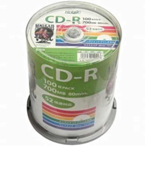 HIDISC　52倍速対応 データ用CD-Rメディア(700MB･100枚) HDCR80GP100