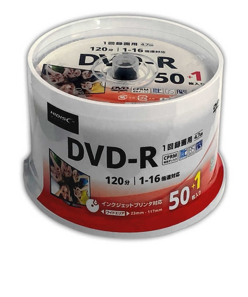 HIDISC　録画用DVD-R 16倍速 51枚入り HDDR12JCP51