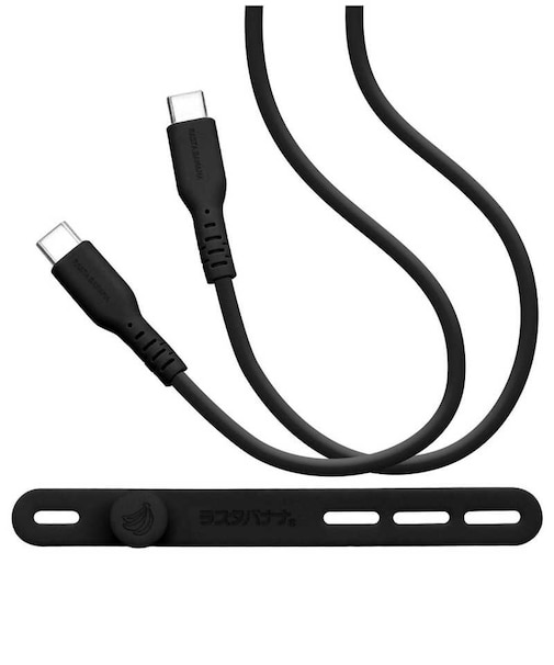 ラスタバナナ　Type-C to Type-C 柔らかシリコンケーブル 1.0m CGRY ［USB Power Delivery対応］ チャコールグレー R10CACC3A06CGRY