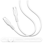 ラスタバナナ　Type-C to Type-C 柔らかシリコンケーブル 1.0m WH ［USB Power Delivery対応］ ホワイト R10CACC3A06WH