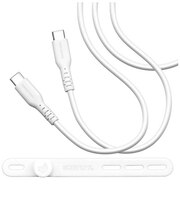 ラスタバナナ　Type-C to Type-C 柔らかシリコンケーブル 2.0m WH ［USB Power Delivery対応］ ホワイト R20CACC3A06WH
