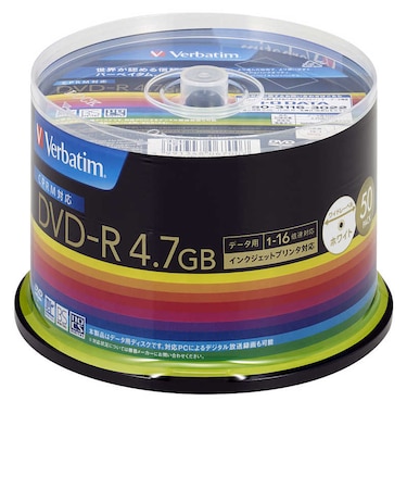 VERBATIMJAPAN　データ用DVD-R CPRM付き(1-16倍速対応 4.7GB)50枚スピンドルケース DHR47JDP50V3