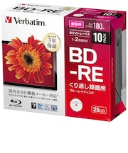 VERBATIMJAPAN 録画用 BD-RE Ver.2.1 1-2倍速 25GB 10枚 VBE130NP10D1B