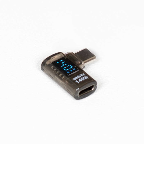 フリーダム　Type-C方向変換アダプター 水平L型(オス-メス) デジタルディスプレイ搭載 USB4対応 PD140W FUHACCD112FL