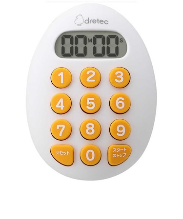 ドリテック　たまご型10キータイマー【最大:99分99秒】 dretec ホワイト T608
