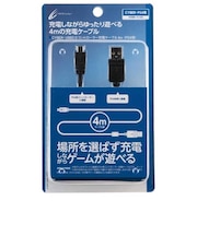 サイバーガジェット　CYBER・USB2．0コントローラー充電ケーブル 4m（PS4用） ブラック PS4PSVUSBｹｰﾌﾞﾙ4MBK