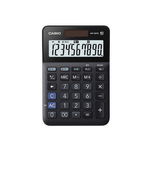 カシオ　W税計算対応電卓 MW100TCBKN