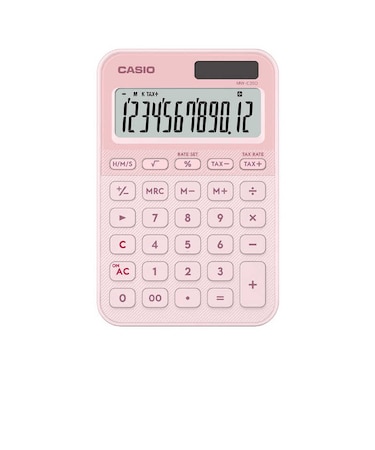 カシオ　デザイン電卓 ミニジャストタイプ［12桁］ライトピンク MWC20DLPN