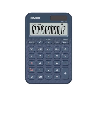 カシオ　デザイン電卓 ミニジャストタイプ［12桁］ネイビー MWC20DNYN