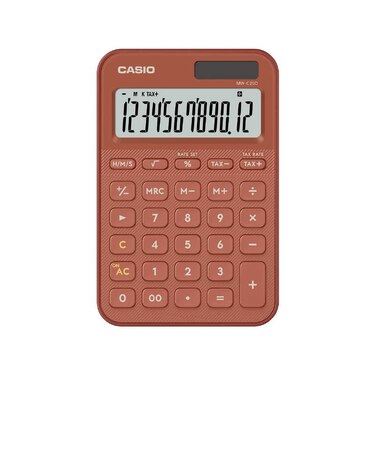 カシオ　デザイン電卓 ミニジャストタイプ［12桁］ブリックレッド MWC20DRDN