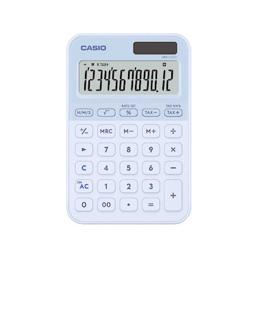 カシオ　デザイン電卓 ミニジャストタイプ［12桁］ライトブルー MWC20DLBN