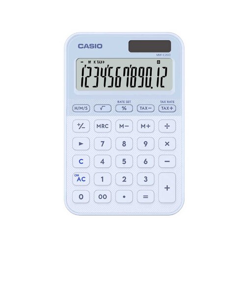 カシオ　デザイン電卓 ミニジャストタイプ［12桁］ライトブルー MWC20DLBN