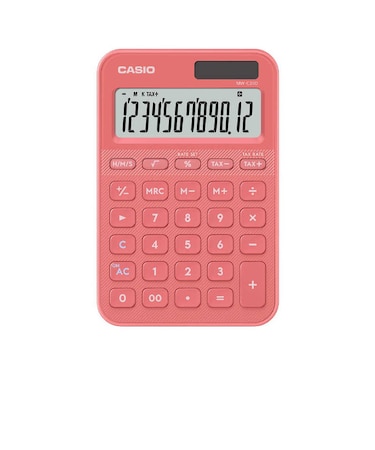 カシオ　デザイン電卓 ミニジャストタイプ［12桁］コーラル MWC20DCLN
