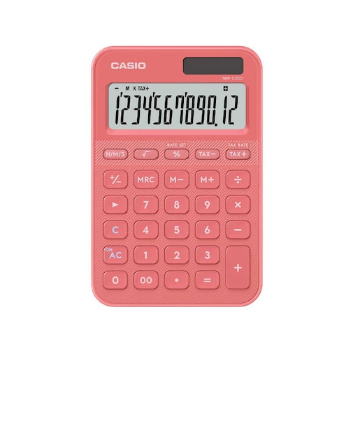 カシオ　デザイン電卓 ミニジャストタイプ［12桁］コーラル MWC20DCLN
