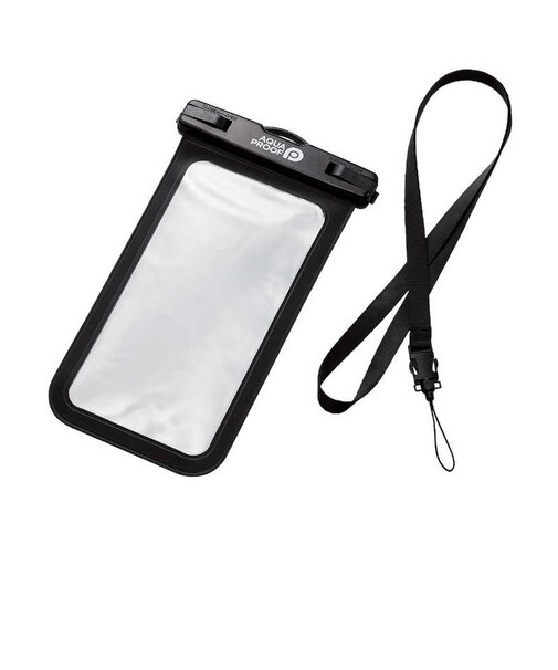 エレコム　スマホ防水ケース IPX8 ( 防水ケース ×1 ネックストラップ ×1) AQUA PROOF ブラック  PWPSN04BK