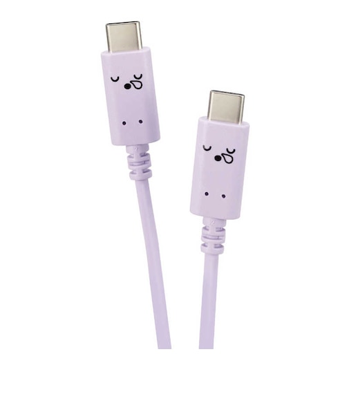 エレコム　USB Type-C to USB Type-Cケーブル/顔ツキタイプ/2.0m/スリーピー(パープル×ブラック) MPACCF20PUF