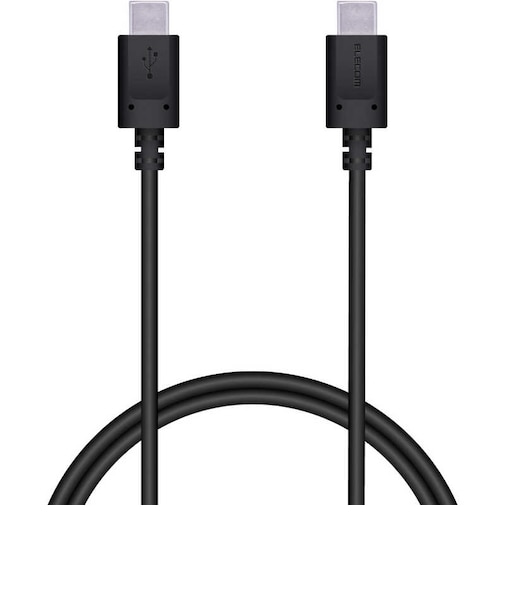 エレコム　USB2.0ケーブル USB Type-C to Type-C 1m PD 60W 急速充電 転送 ブラック MPAXCC10PNBK