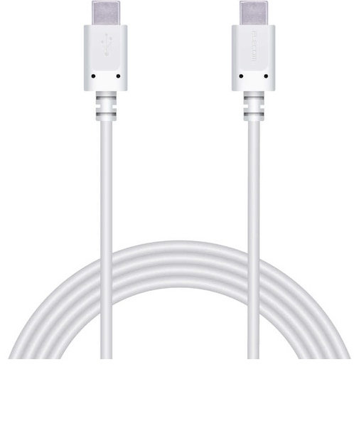 エレコム　USB2.0ケーブル USB Type-C to Type-C 2m PD 60W 急速充電 転送 ホワイト MPAXCC20PNWH
