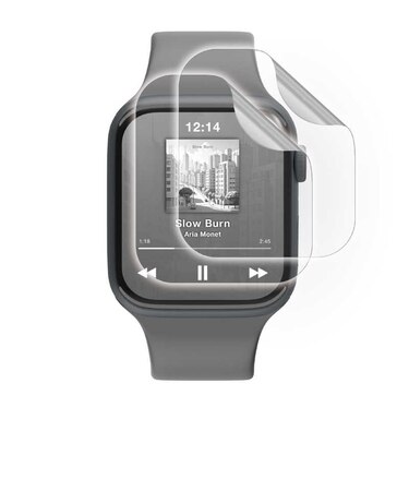 エレコム　Apple Watch 44mm フルカバーフィルム 衝撃吸収 防指紋 高光沢 傷リペア AW25DFLAPKRG