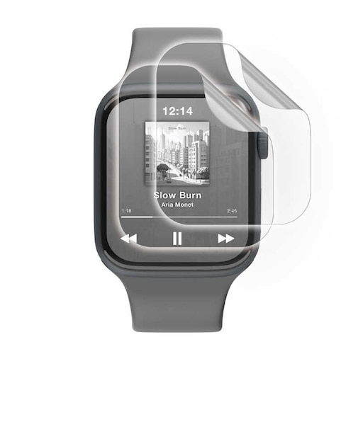 エレコム　Apple Watch 44mm フルカバーフィルム 衝撃吸収 防指紋 高光沢 傷リペア AW25DFLAPKRG