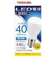 東芝　LED電球 口金E17 ミニクリプトン形 調光非対応 全光束440lm 昼光色 配光角ビーム角120度 40W相当 LDA4DHE17S40V2