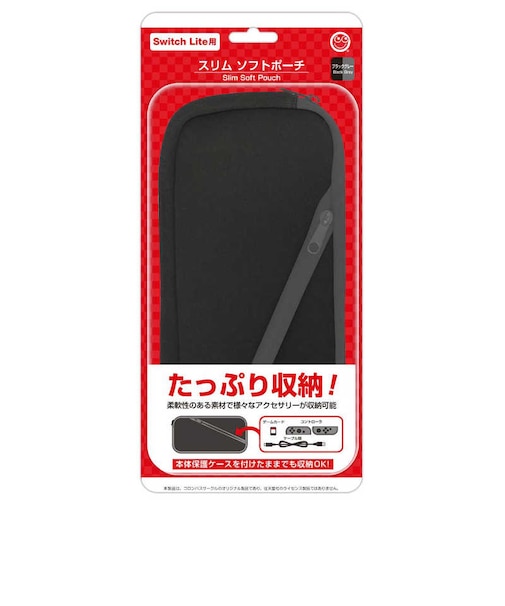 コロンバスサークル　スリムソフトポーチ Switch Lite用 ブラックグレー ｽﾘﾑｿﾌﾄﾎﾟｰﾁﾌﾞﾗｯｸｸﾞﾚｰ<br>★こちらの商品は人気商品のため、色違い・仕様違い等含め「一家族１台限り」でのご協力をお願いしております。