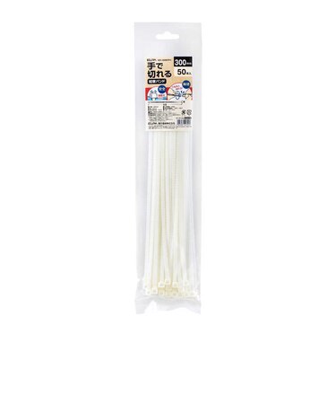 ELPA　手で切れる結束バンド 300mm KBK300050WH
