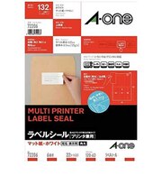 エーワン ラベルシール「プリンタ兼用」 マット紙 6面 四辺余白付 22シート(132片) 72206