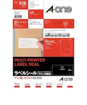 エーワン ラベルシール「プリンタ兼用」 マット紙 24面 上下余白付 22シート(528片) 72324