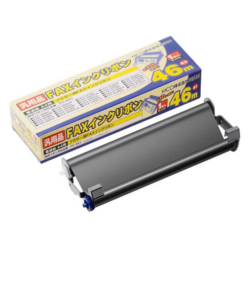 ナカバヤシ　普通紙FAX用インクフィルム(46m×1本入り) FXS46BR1
