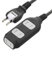 ビックアイデア　電源タップ3個口2m ［2.0m / 3個口 / スイッチ無］ ブラック BIMT321K