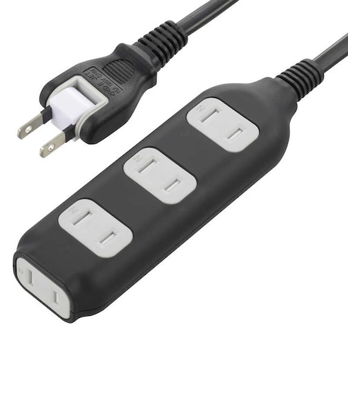 ビックアイデア　電源タップ4個口1m ［1.0m / 4個口 / スイッチ無］ ブラック BIMT411K