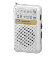 オーム電機　ポケットラジオ AM/FM AudioComm シルバー ［ワイドFM対応 /AM/FM］ RADP212SS
