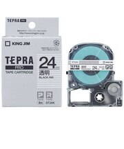 キングジム　透明ラベルテープ TEPRA(テプラ) PROシリーズ 透明 [黒文字 /24mm幅]  ST24K