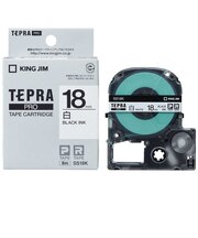 キングジム　白ラベルテープ TEPRA(テプラ) PROシリーズ 白 [黒文字 /18mm幅]  SS18K