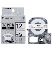 キングジム　アイロンラベルテープ TEPRA(テプラ) PROシリーズ 白 [黒文字 /12mm幅]  SF12K