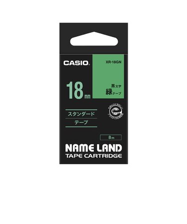 カシオ　ネームランド テープカートリッジ スタンダードテープ(18mm) XR18GN