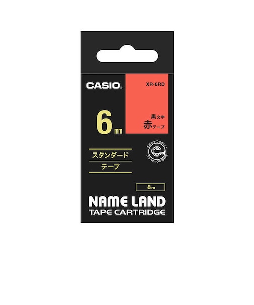 カシオ　ネームランド テープカートリッジ スタンダードテープ(6mm) XR6RD